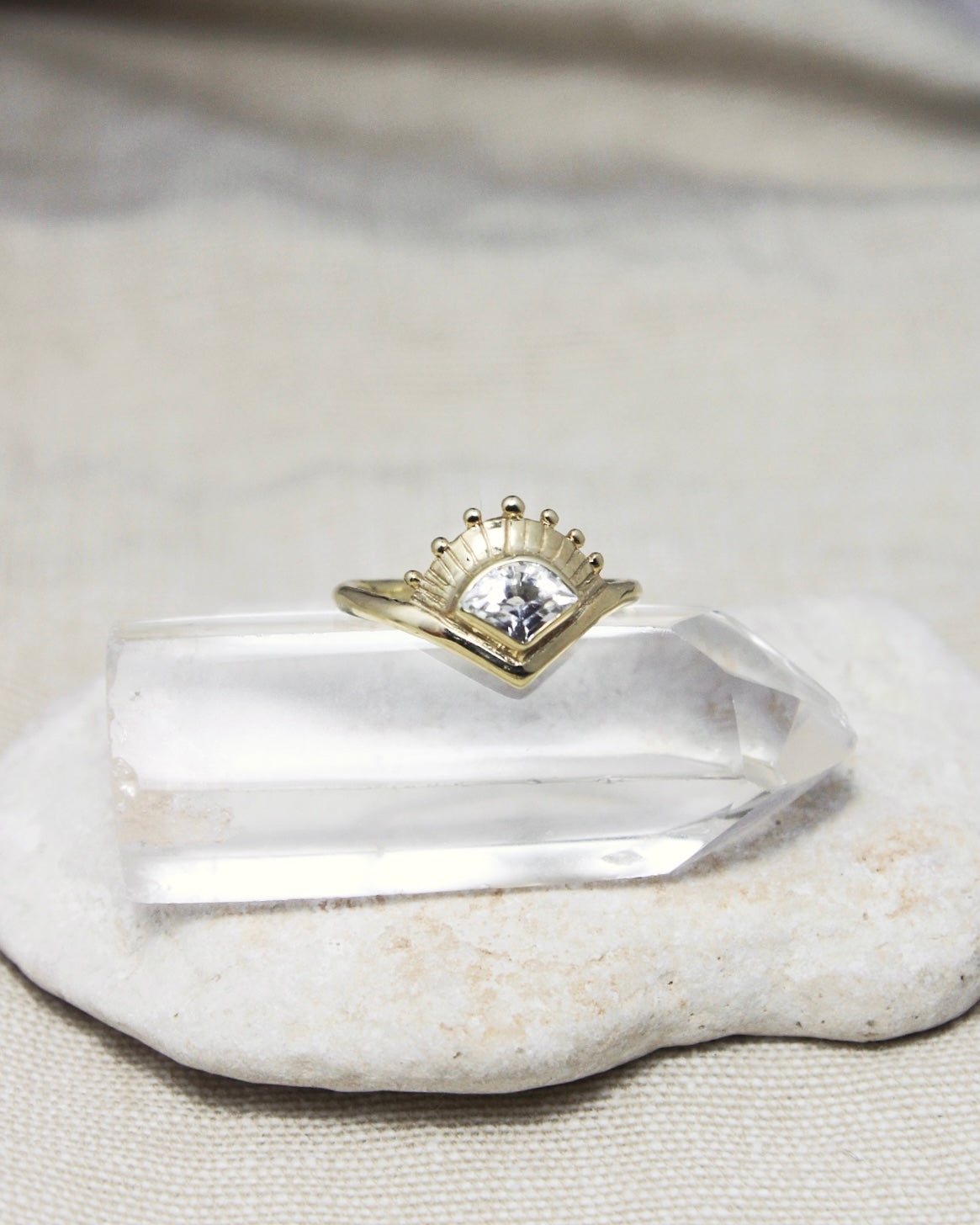 SESEN Gyűrű Fehér Topáz