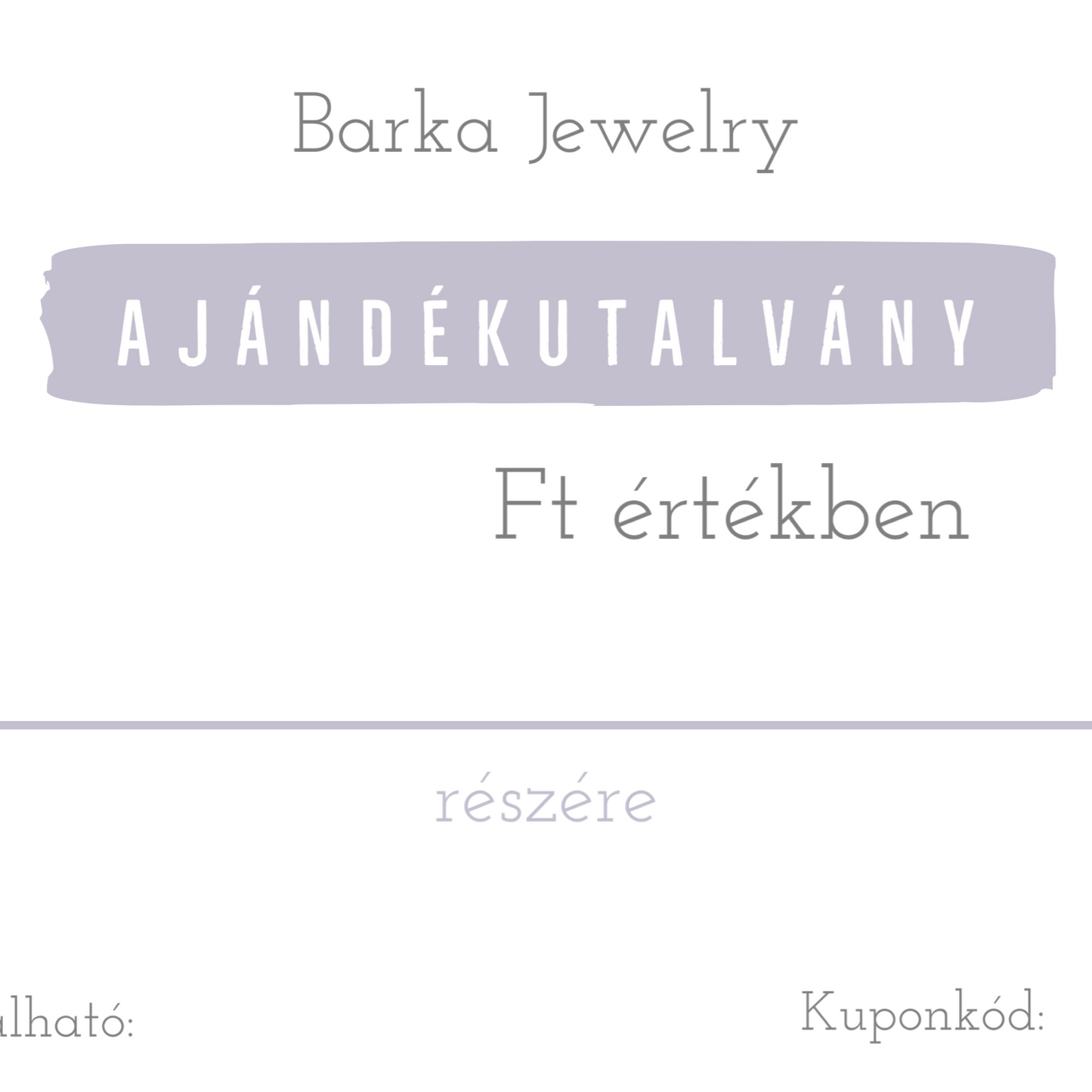 Ékszer Ajándékutalvány