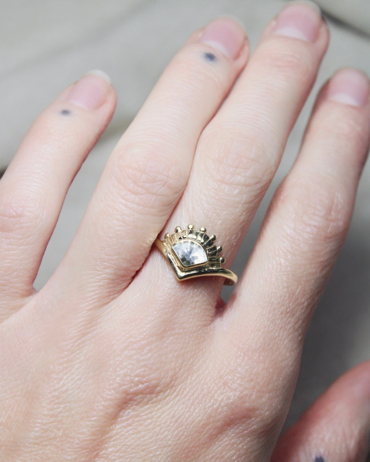 SESEN Gyűrű Fehér Topáz