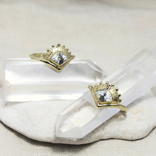 SESEN Gyűrű Fehér Topáz