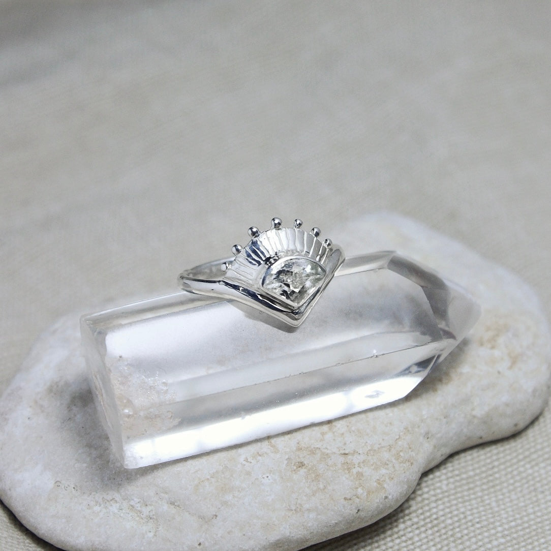 SESEN 925 Ezüst Gyűrű Fehér Topáz